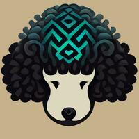 illustration vector graphic of puddle dog face in tribal hand draw style perfect for print on t-shirt