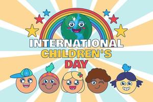 International children day happy kids event banner vector