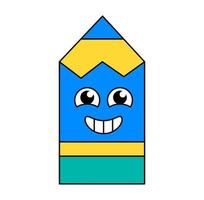 Happy smiling pencil emoticon vector