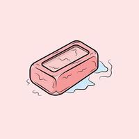la ilustración del jabón rosa vector