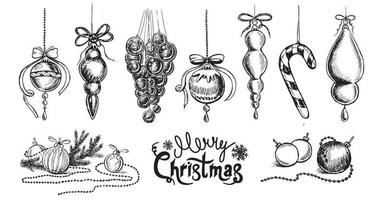 Christmas pattern in sketch style. Hand drawn. vector