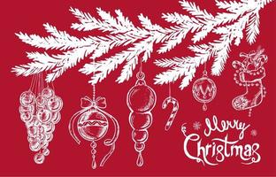 Christmas pattern in sketch style. Hand drawn. vector