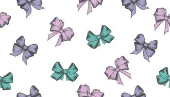 Decorative bows. Hand drawn illustration. vector