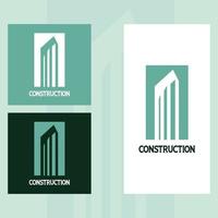 diseño de logotipo de construcción de edificio de oficinas, icono de logotipo creativo. diseño de logotipos para bienes raíces, arquitectura, construcción. vector