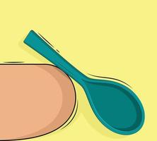 dos cucharas de té abstractas se mantienen en el icono de diseño del logotipo de la mesa. elemento de vajilla, ilustración vectorial de utensilios de cocina. vector
