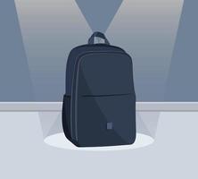 School bag flat illustration design, Bag for school students, Logo design template element. vector