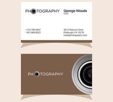 Camera Lens logo design, business card templates logo design. Photographer corporate identity templates with camera lens. vector