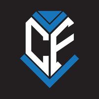 CF letter logo design on black background. CF creative initials letter logo concept. CF letter design. vector