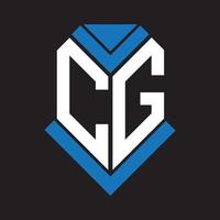 CG letter logo design on black background. CG creative initials letter logo concept. CG letter design. vector