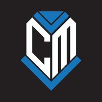 CM letter logo design on black background. CM creative initials letter logo concept. CM letter design. vector