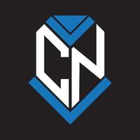 CN letter logo design on black background. CN creative initials letter logo concept. CN letter design. vector
