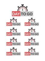 days left to go. Collection badges sale, landing page, banner vector