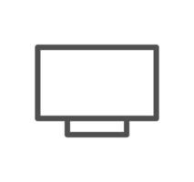 Monitor icon outline and linear vector. vector