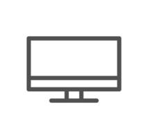 Monitor icon outline and linear vector. vector