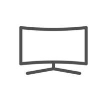 Monitor icon outline and linear vector. vector