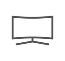 Monitor icon outline and linear vector. vector