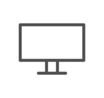 Monitor icon outline and linear vector. vector