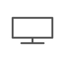 Monitor icon outline and linear vector. vector