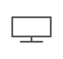 Monitor icon outline and linear vector. vector