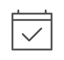 Calendar icon outline and linear vector. vector