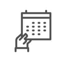 Calendar icon outline and linear vector. vector