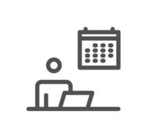 Calendar icon outline and linear vector. vector