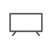 Monitor icon outline and linear vector. vector