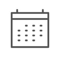 Calendar icon outline and linear vector. vector