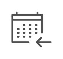 Calendar icon outline and linear vector. vector