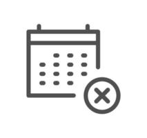 Calendar icon outline and linear vector. vector