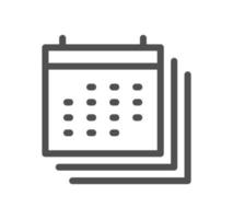 Calendar icon outline and linear vector. vector