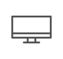 Monitor icon outline and linear vector. vector