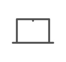 Monitor icon outline and linear vector. vector