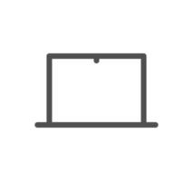 Monitor icon outline and linear vector. vector