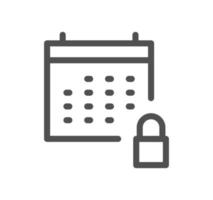 Calendar icon outline and linear vector. vector