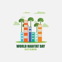 Vector Illustration of World Habitat Day. Simple and elegant design