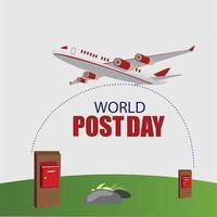 Vector illustration of World Post Day. Simple and elegant design