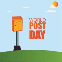 Vector illustration of World Post Day. Simple and elegant design