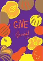 Thanksgiving Card, Happy Thanksgiving Background, Thanksgiving Text, Giving Thanks, Colorful Thanksgiving Background, Pumpkin Icon Autumn Fall Leaves Vector Illustration Background