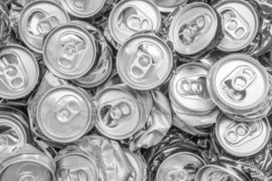 recycle aluminum metal crushed can waste background photo