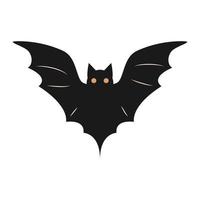 Black bat silhouette on a white background. vector illustration