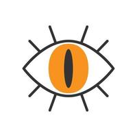 Creepy flat-style human eye for design. vector illustration