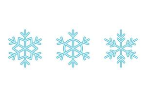 Set of three simple snowflakes. vector illustration