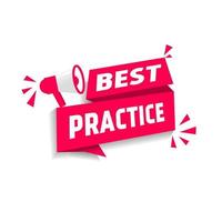 Best practice banner template with megaphone. Knowledge Management concept. Flat style vector design.