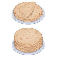 Stack of pancakes on a plate, color vector isolated cartoon-style illustration