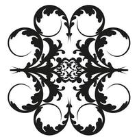 Remolino de ornamento de pergamino barroco vintage de damasco vectorial. remolino del escudo heráldico del monograma victoriano. retro floral patrón de hojas frontera follaje antiguo acanto caligrafía grabado tatuaje. patrones sin fisuras vector