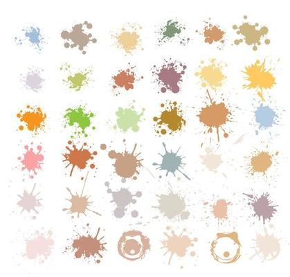 Color ink splashes. Grunge splatters. Abstract background. Grunge text banners