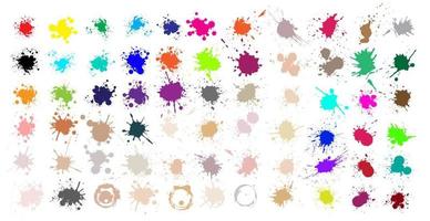 Color ink splashes. Grunge splatters. Abstract background. Grunge text banners vector