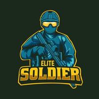 elite soldier esport logo mascot design vector