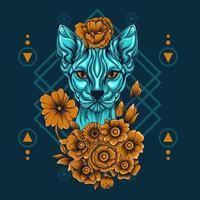 egyptian sphynx cat head vector